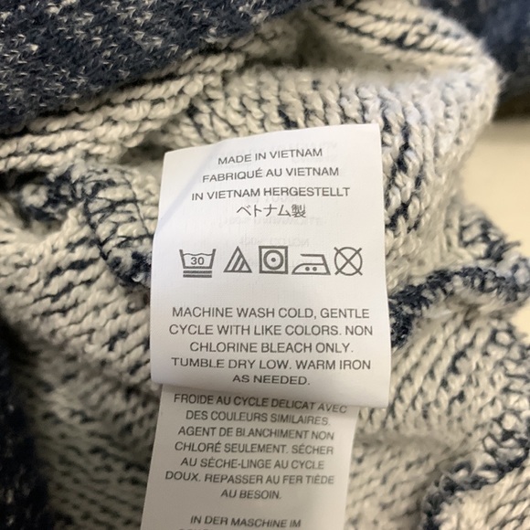 J Crew Sweatshirt Sweater Heathered Blue Twist Front Balletcore H4874 XXS - Picture 9 of 11